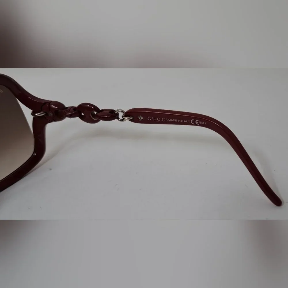 Gucci Womens Marina Chain Sunglasses Red Vintage Y2K GG3597/F/S 3GQJD 58-16-115